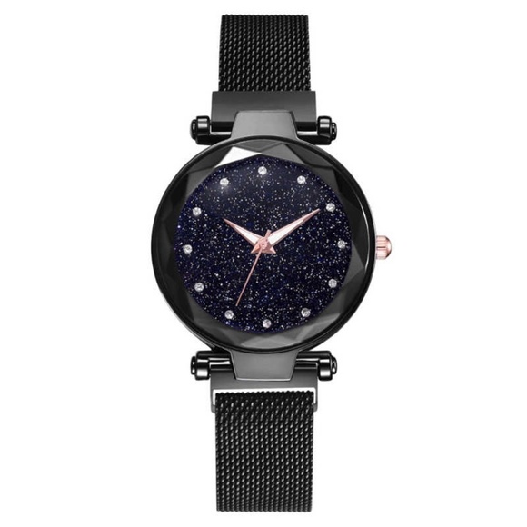 *BAMBINA* Black Mesh Band Fashion Quartz Watch - Picture 1 of 3